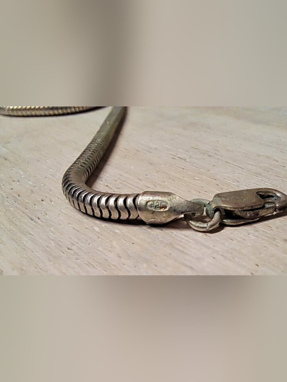 16" Sterling Silver Snake Chain Necklace - Picture 3 of 5